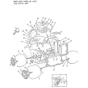 Replacement Parts Diagram and Parts List for 84455  Power Wheels Ride-On Cars